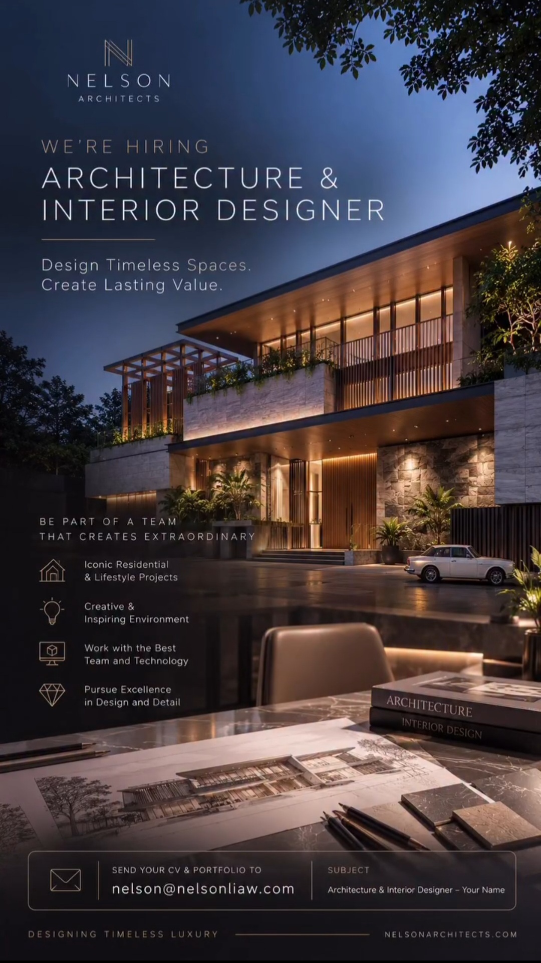 Poster Lowongan Architecture & Interior Designer di Nelson Architects 1