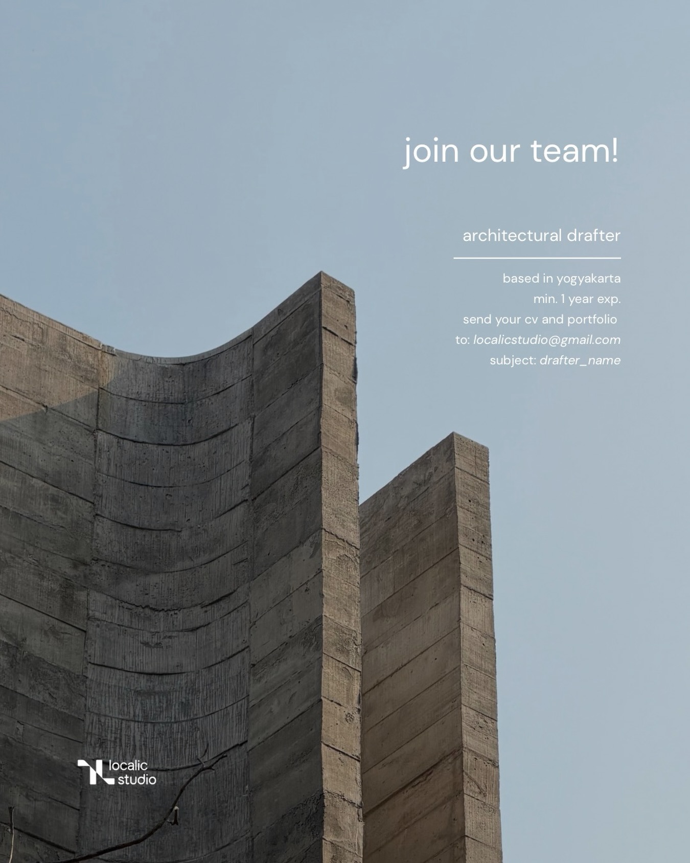 Poster Lowongan Architectural Drafter di Localic Studio Yogyakarta 1