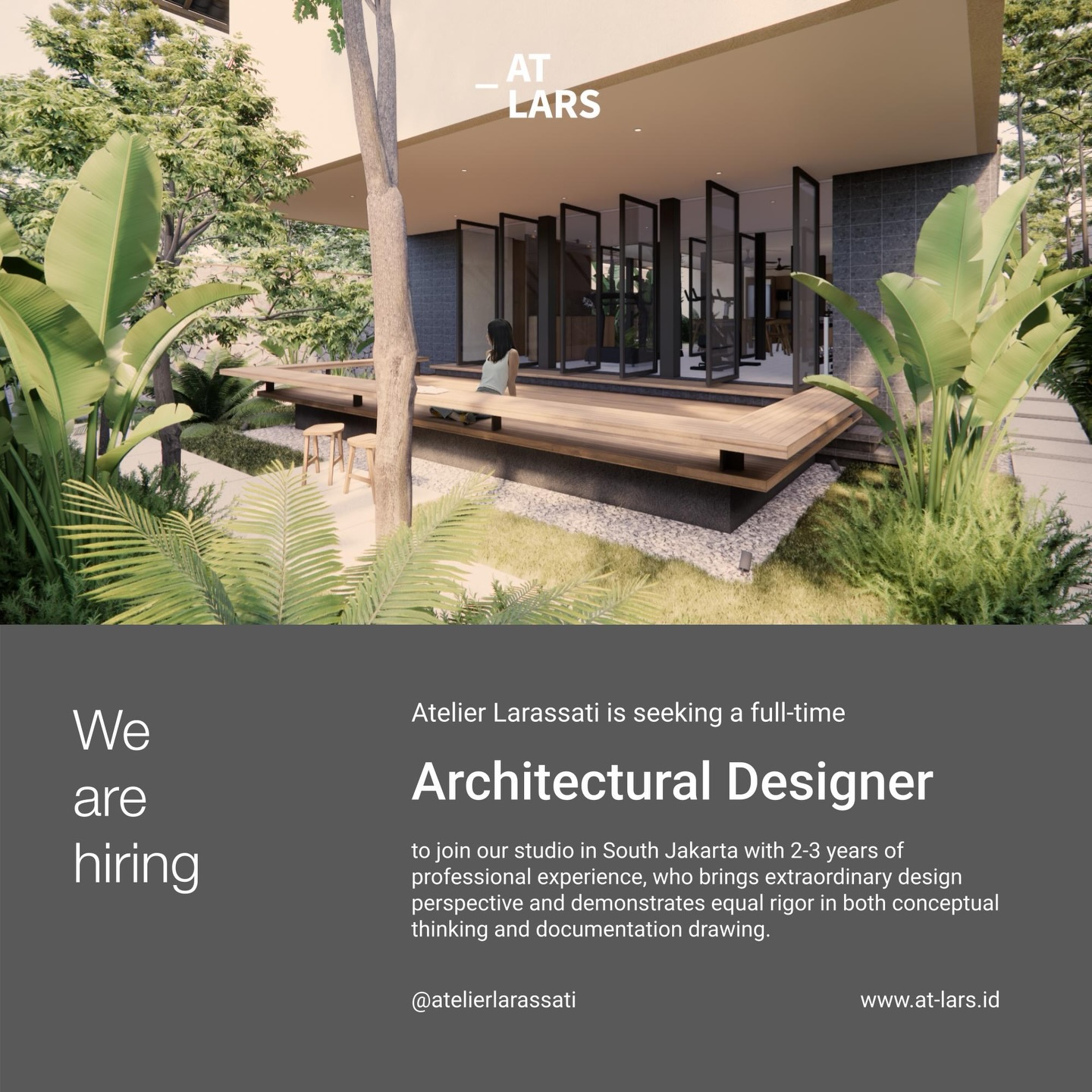 Poster Lowongan Architectural Designer di Atelier Larassati Jakarta 1