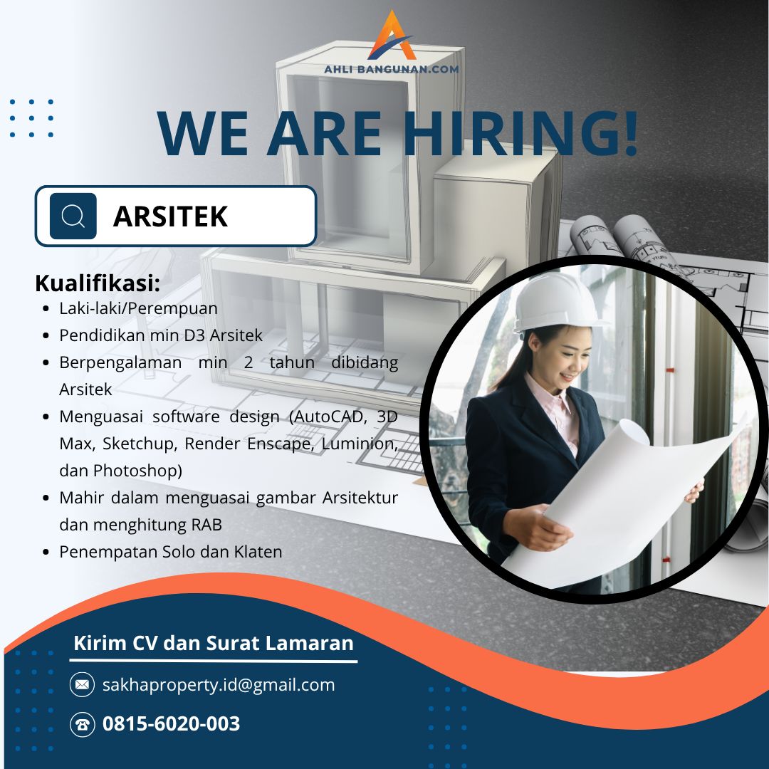 Poster Lowongan Arsitek di Ahlibangunan.com Solo 1