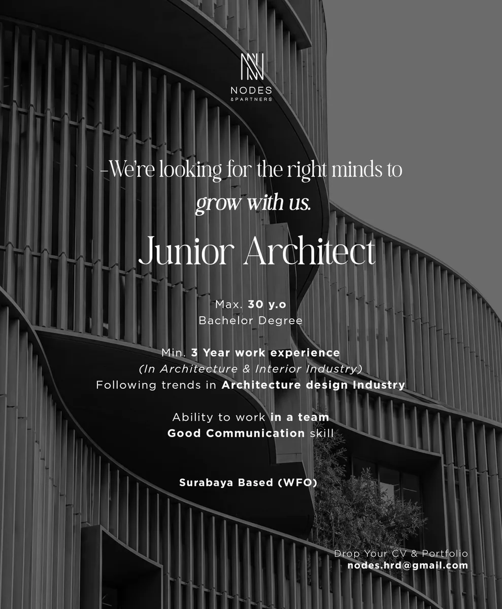 Poster Junior Architect - Surabaya | Nodes and Partners 1