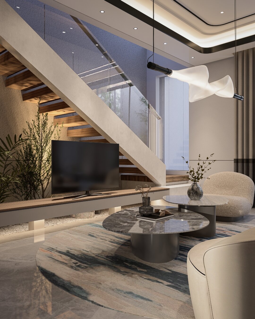3D Visual for Proposed Interior Projects 🏠: Living-Dining Room Area 📍: Surabaya