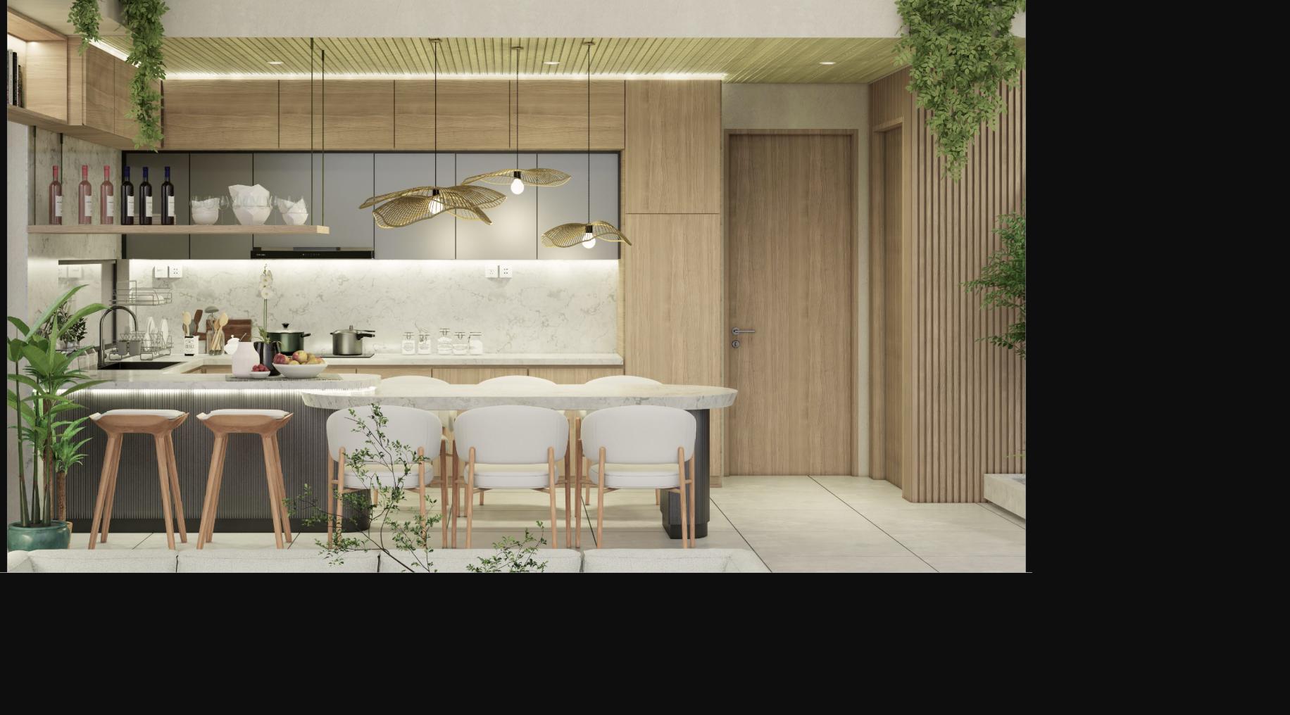 Attico Modern-Tropical – Kitchen & Dining Area (Bali)