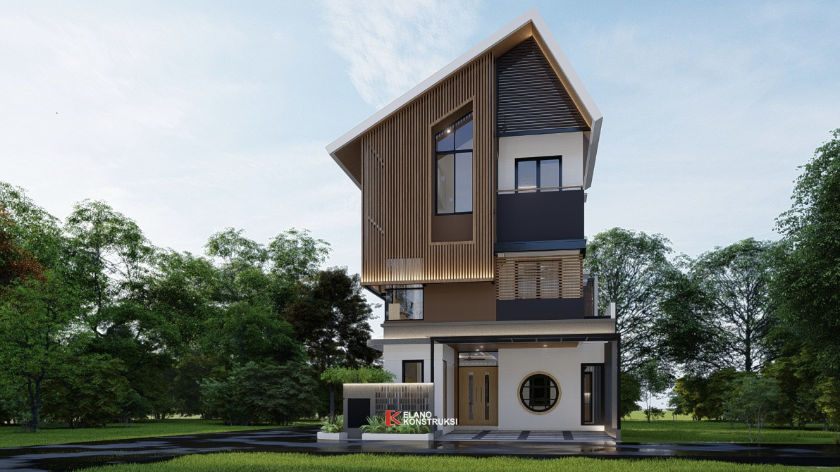 Desain Rumah Tropis Modern Bapak Seno Jakarta 9.3 X 15 M
